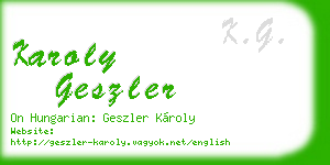 karoly geszler business card