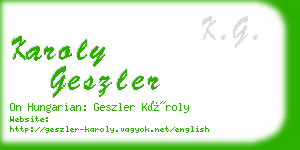 karoly geszler business card